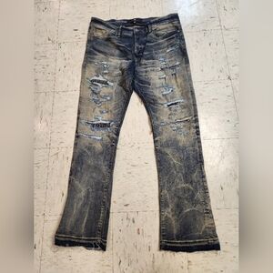 JORDAN CRAIG Men's theo Denim jean in aged wash Destroyed Smoking 🔥 40x36